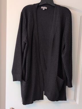 Evolution Charcoal Open-Front Knit Cardigan